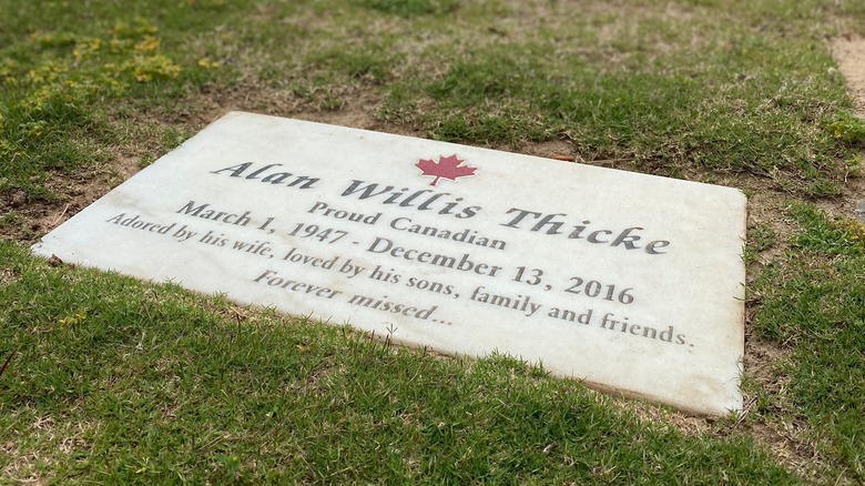 Alan Thicke's gravesite with tree