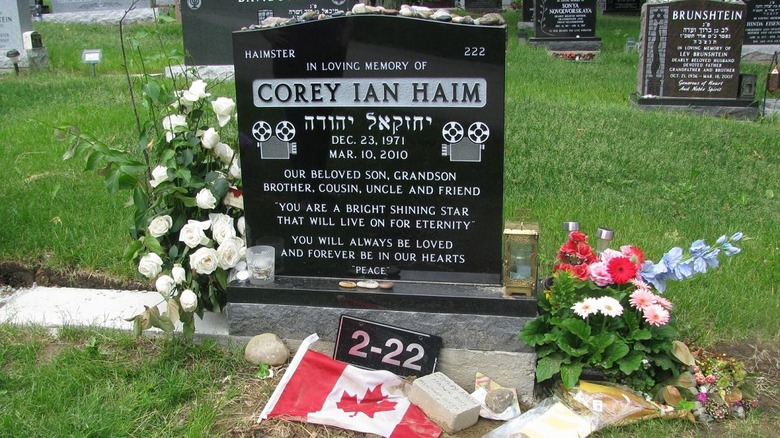 Cory Haim's grave with Canadian flag