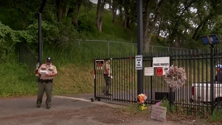 Gate and security at Merle Haggard's funeral