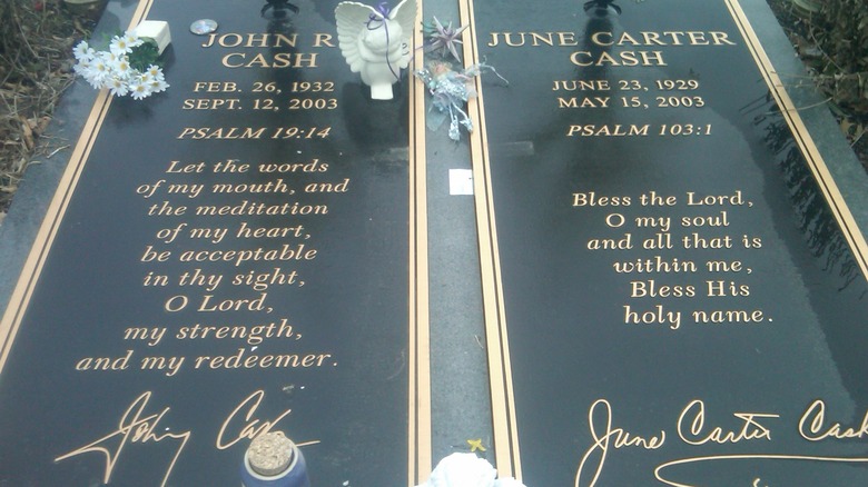 Johnny Cash and June Carter's grave