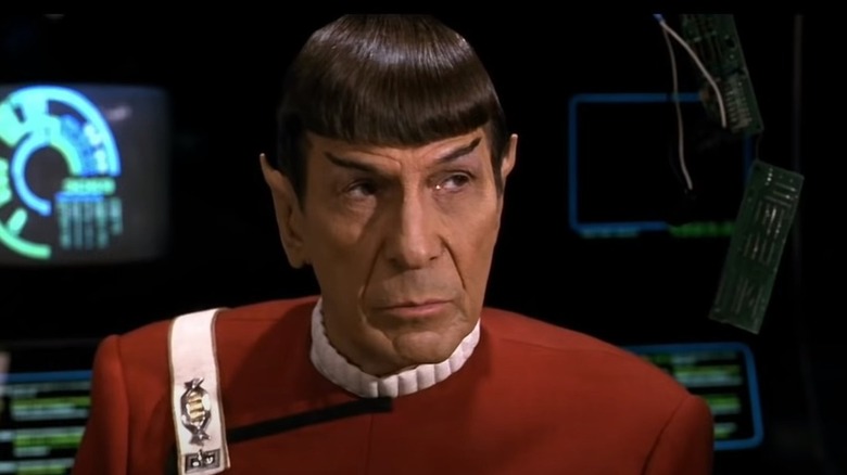 Leonard Nimoy as Spock in red uniform