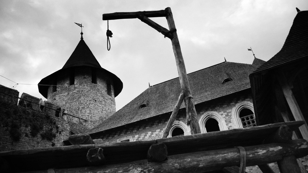 Gallows in a medieval town