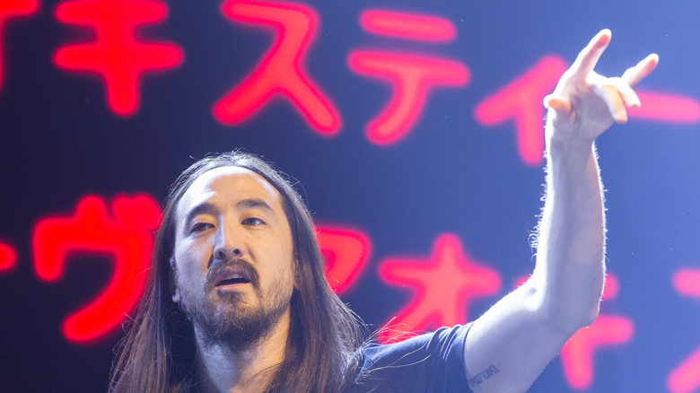 Steve Aoki plays for a crowd