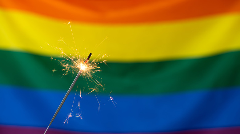 Sparkler and Pride flag