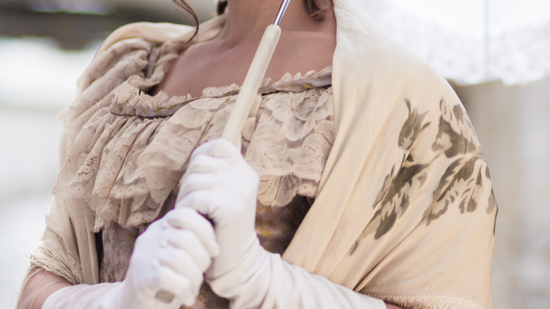 Victorian lady bodice close-up 