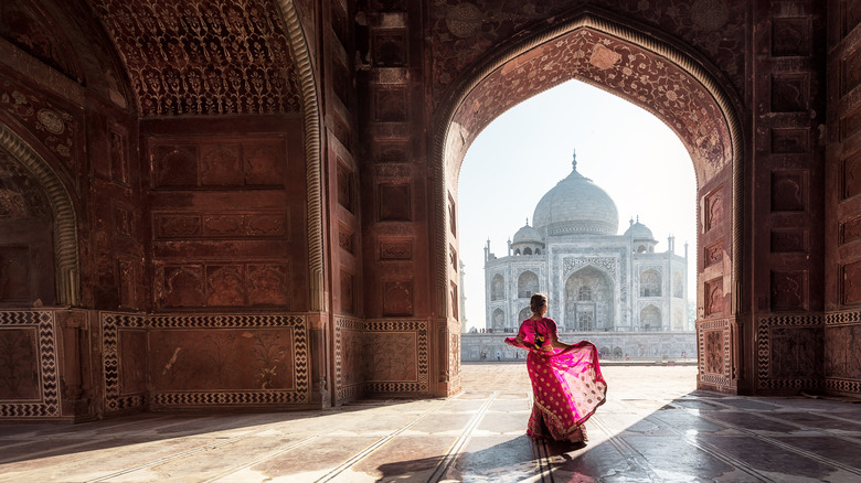 Woman at Taj Mahal