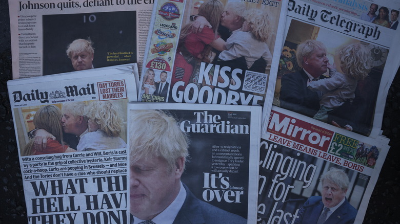 Press coverage of Johnson's resignation 