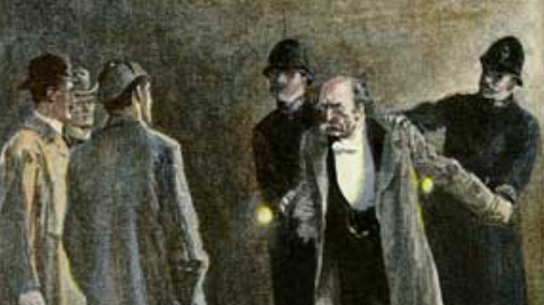 Colonel Moran is arrested by Sherlock Holmes