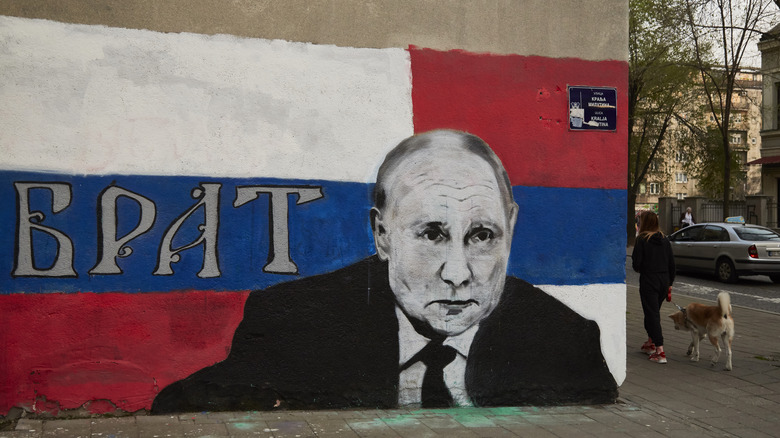 Belgrade mural calling Putin "brother"