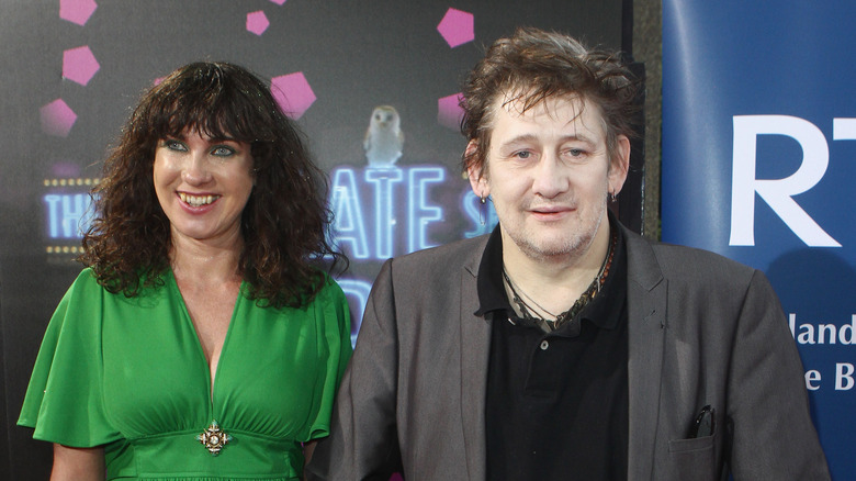 Victoria mary Clarke and Shane MacGowan smiling