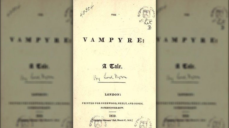 Title page of The Vampyre by John Polidori