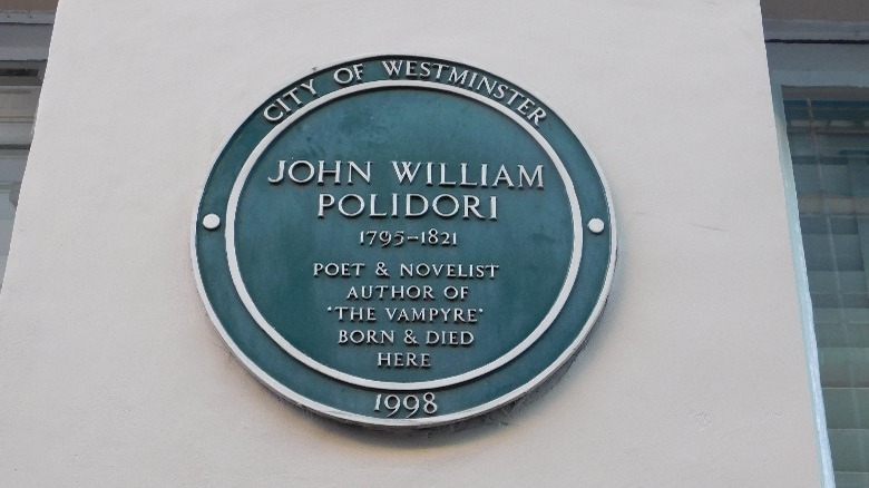 Plaque outside the Polidori family home