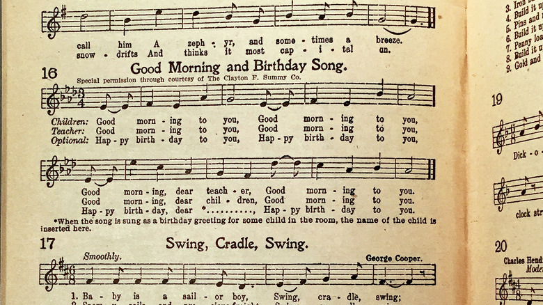 An early printed version of the Birthday Song