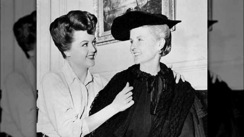 Angela Lansbury and Moyna Macgill smiling