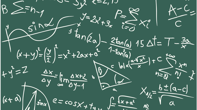 math equations on blackboard