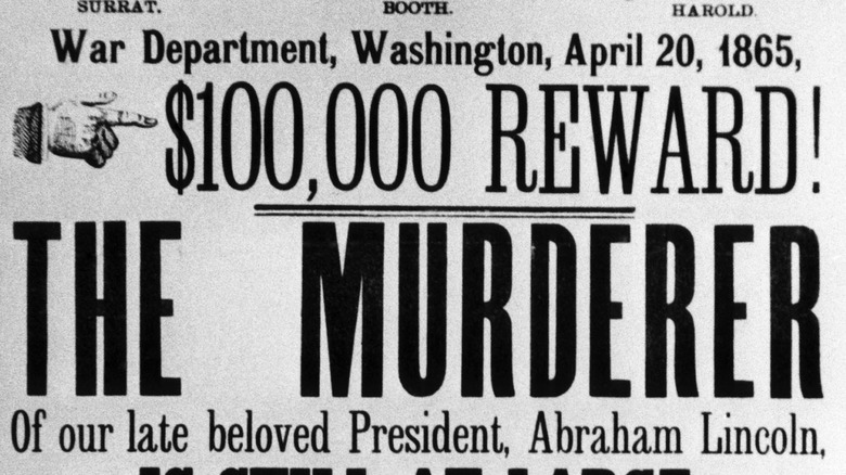 Wanted poster for Lincoln's assassin