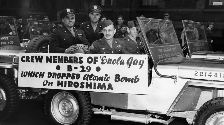 Enola Gay crew in a parade