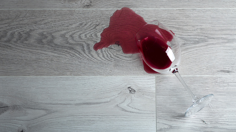 Spilled wine glass