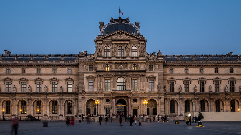 The Louvre at dusk