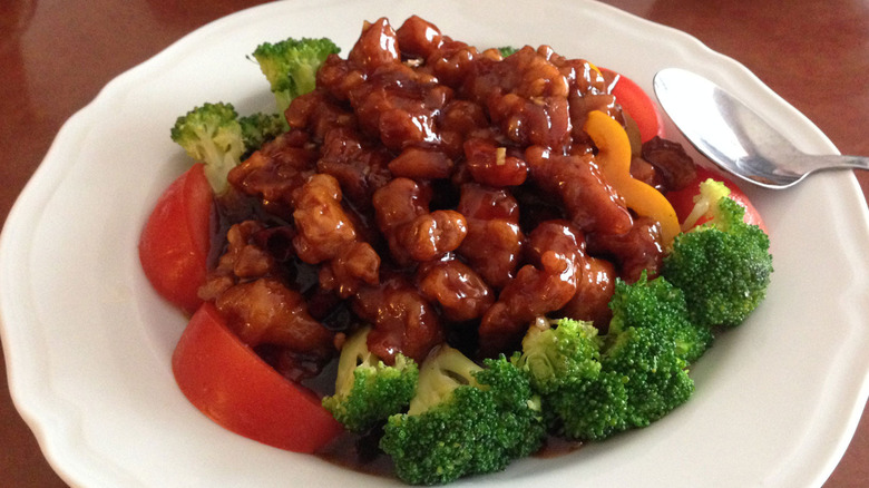 Plate of General Tso's Chicken.