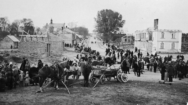 Destroyed Polish village in WW2