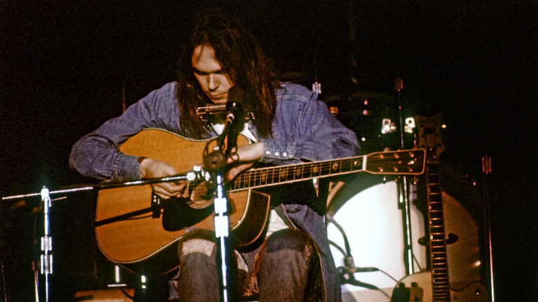 Neil Young performing