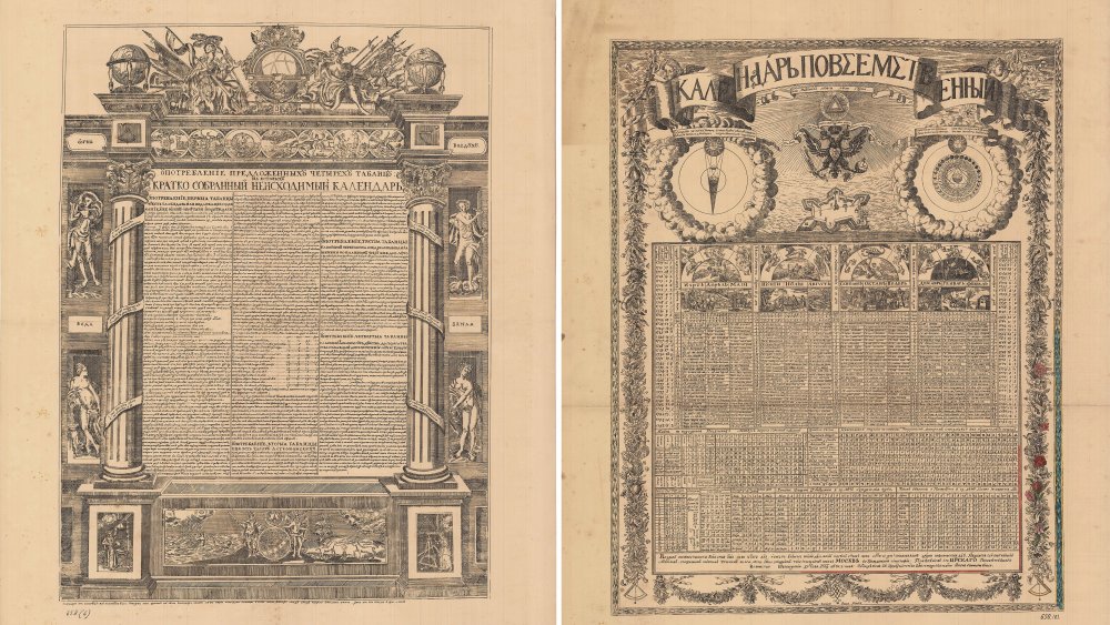 Calendar of Jacob Daniel Bruce, 1709