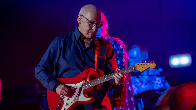 Mark Knopfler performing 