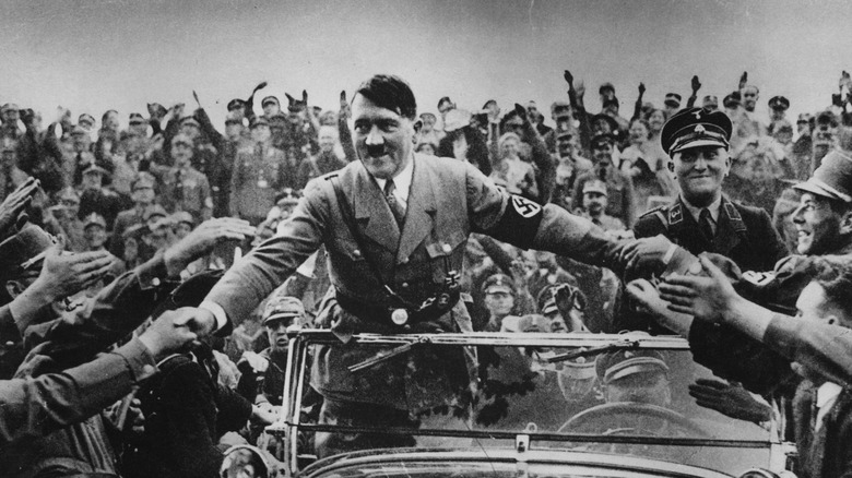 hitler greets supporters
