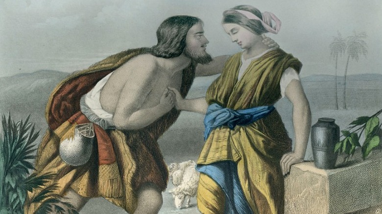 drawing of Biblical Rachel, Jacob