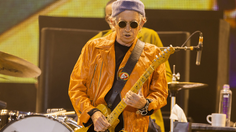 Keith Richards playing guitar