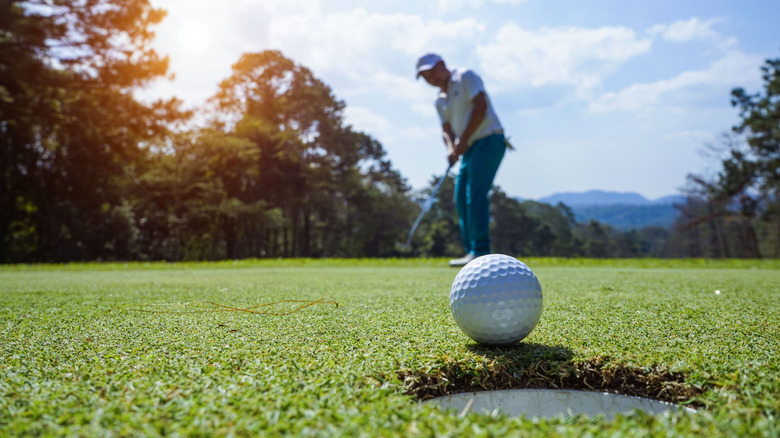 Golfer making a shot