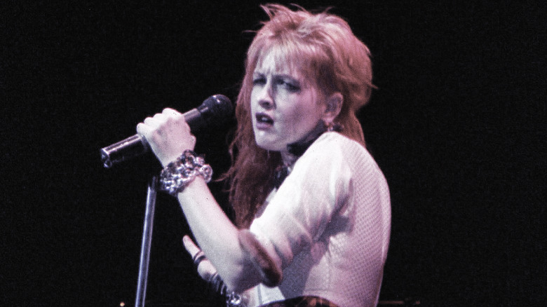 Cyndi Lauper singing, 1983