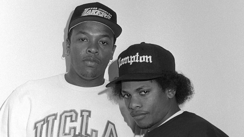 Dr. Dre and Eazy-E posing