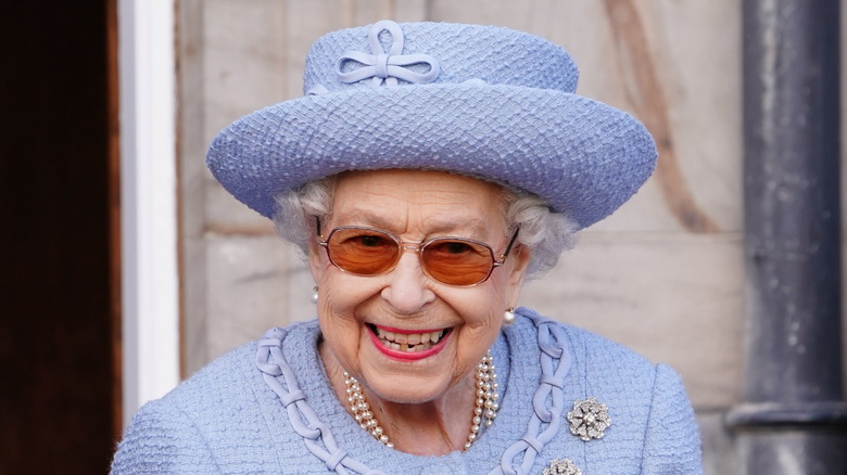 Queen Elizabeth II smiling staring ahead