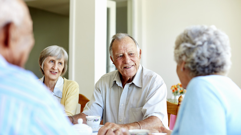 Elderly people hanging out