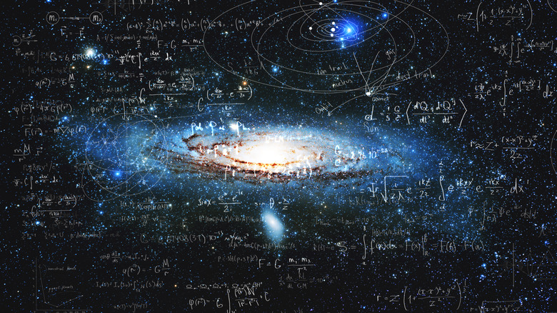 Mathematical formulae overlaying universe