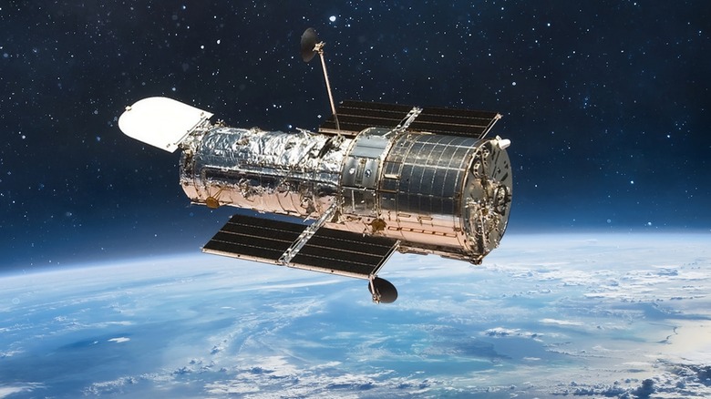 The Hubble Space Telescope above Earth