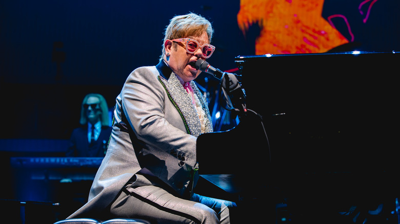 Elton John performing