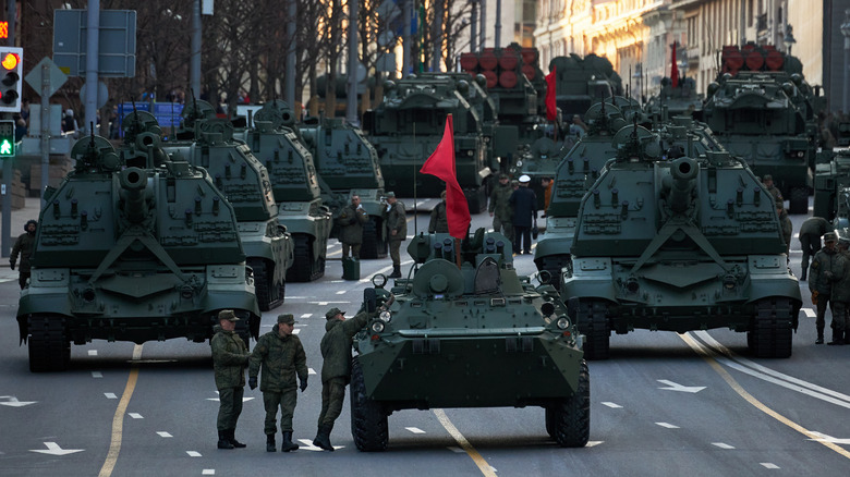 Russian tanks in Victory Day parade