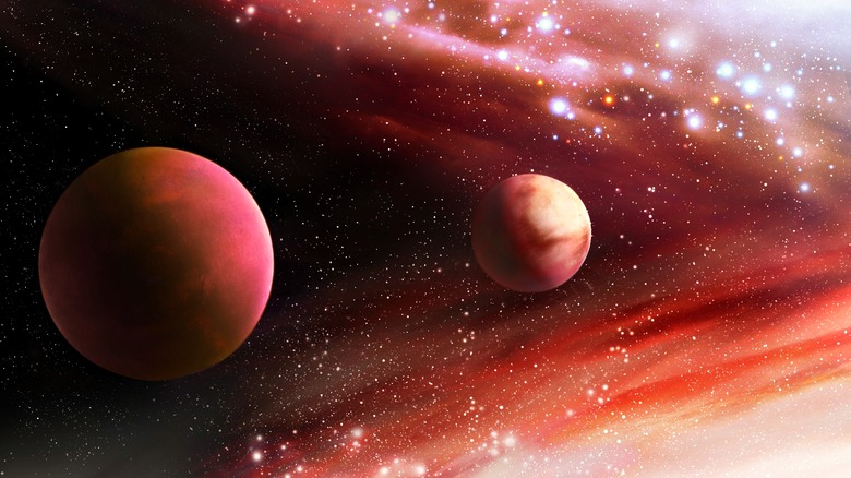 artist concept of two exoplanets