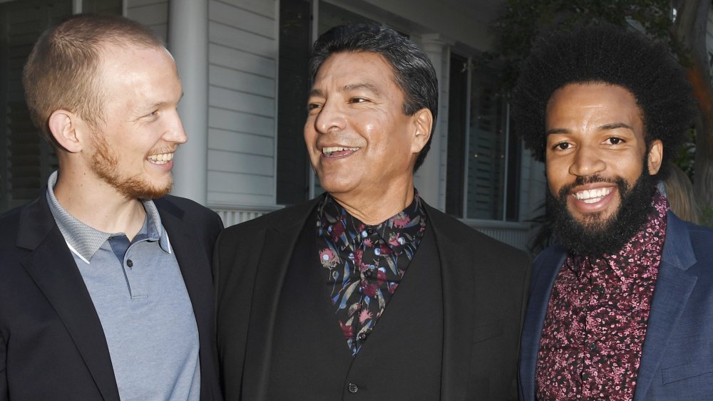  Jefferson White, Gil Birmingham and Denim Richards at a Yellowstone party