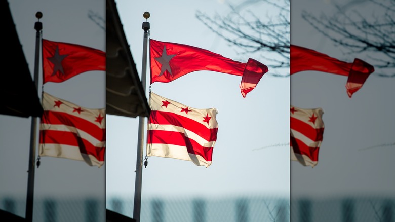 DC flag waves in breeze