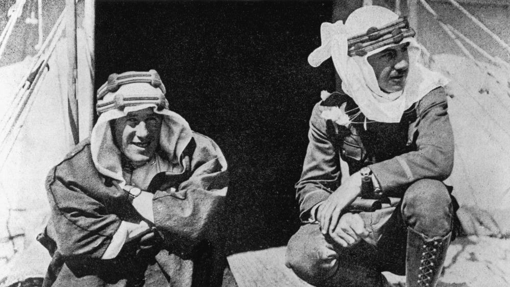 Lawrence of Arabia and a comrade during the Arab Revolt