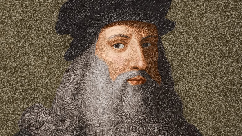 Leonardo Da Vinci hat beard portrait 