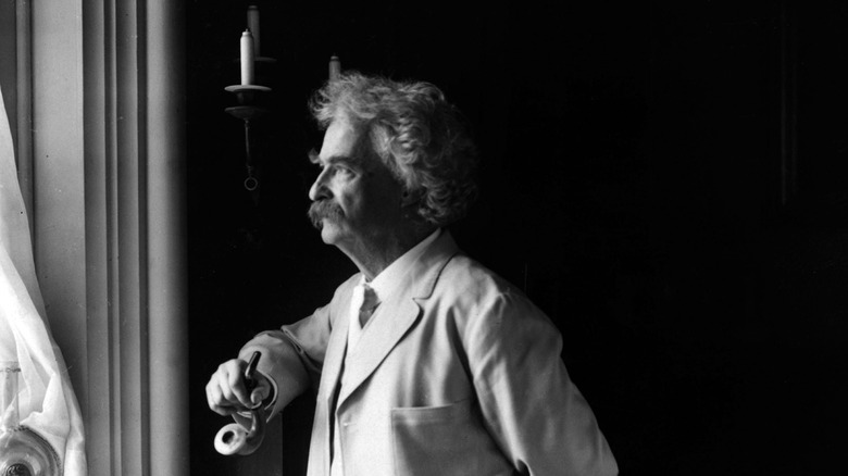 mark twain looking out of window