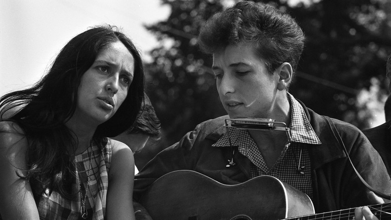 Joan Baez and Bob Dylan performed at the March on Washington