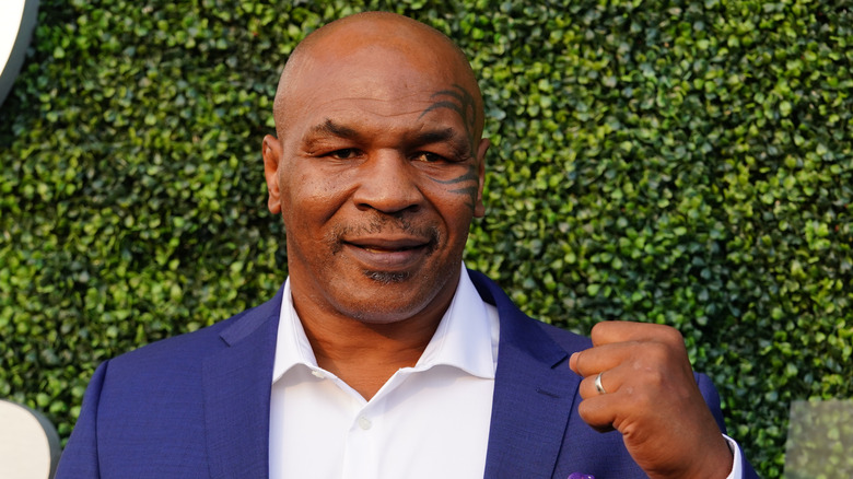 Mike Tyson holding fist up