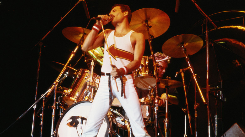 Freddie Mercury performing live