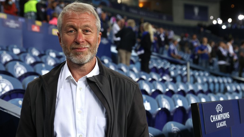 Roman Abramovich in front of stadium seats